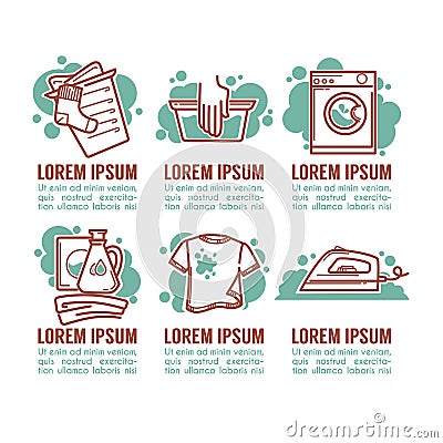 Washing line art Vector Illustration