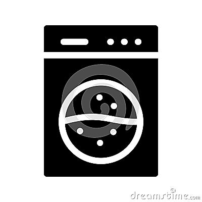 Washing machine glyph flat vector icon Vector Illustration