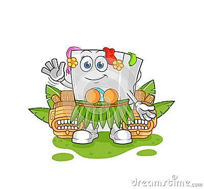 Washing machine hawaiian waving character. cartoon mascot vector Vector Illustration