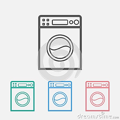 washing machine icon wash laundry clean washhouse Vector Illustration