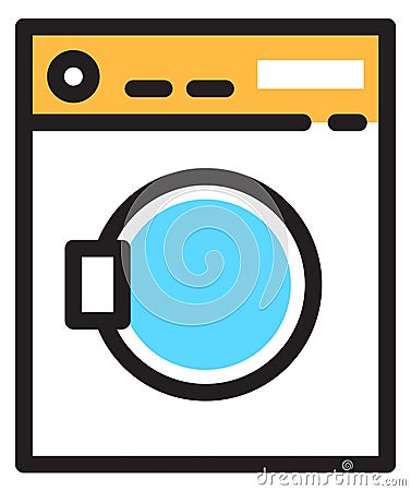 Washing machine icon. Laundry device color symbol Vector Illustration