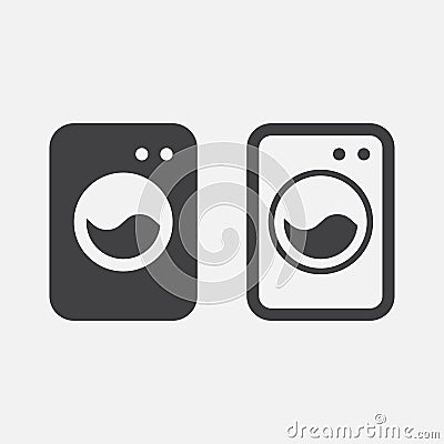 Washing machine icon vector isolated on white . Vector Illustration