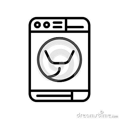 Washing machine icon vector isolated on white background, Washing machine sign , line and outline elements in linear style Vector Illustration