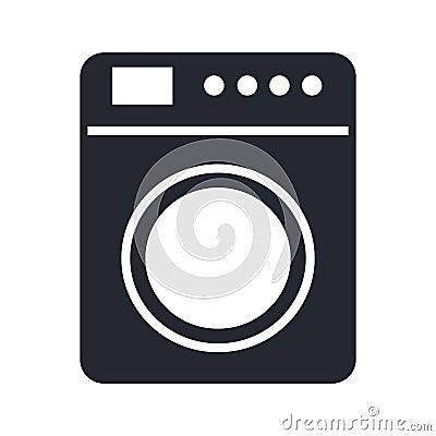 Washing machine icon vector sign and symbol isolated on white ba Vector Illustration