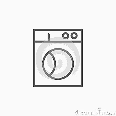 Washing machine icon, wash, laundry, clean, washhouse Vector Illustration