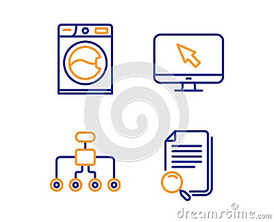 Washing machine, Internet and Restructuring icons set. Search file sign. Vector Vector Illustration