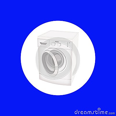 Washing machine isolated flat icon on background, Washer Stock Photo