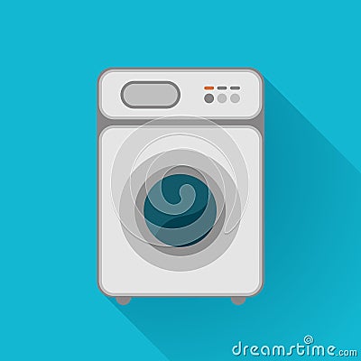 Washing machine isolated. Front view, close-up Vector Illustration