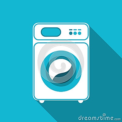 Washing machine isolated. Front view, close-up Vector Illustration