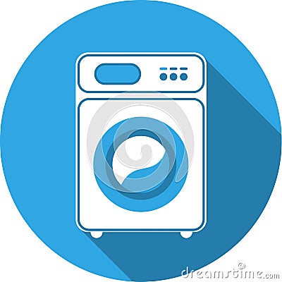 Washing machine isolated. Front view, close-up Vector Illustration