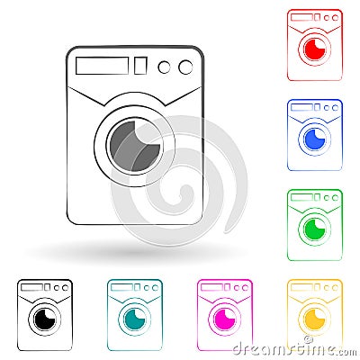washing machine logo multi color style icon. Simple glyph, flat vector of electro icons for ui and ux, website or mobile Stock Photo