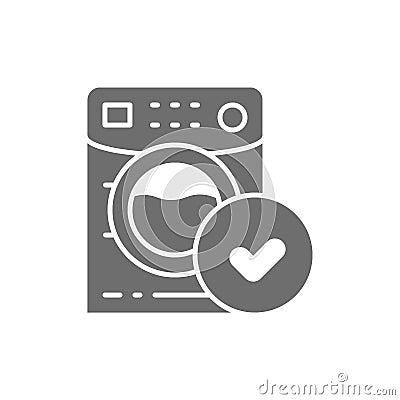 Washing machine, material suitable for washer grey icon. Vector Illustration