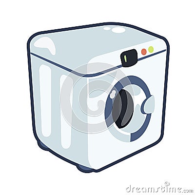 Washing machine vector cartoonish illustration Vector Illustration