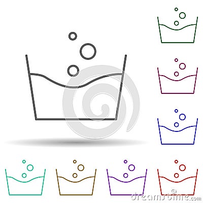 Washing sign multi color icon. Simple thin line, outline vector of cleaning icons for ui and ux, website or mobile application Stock Photo