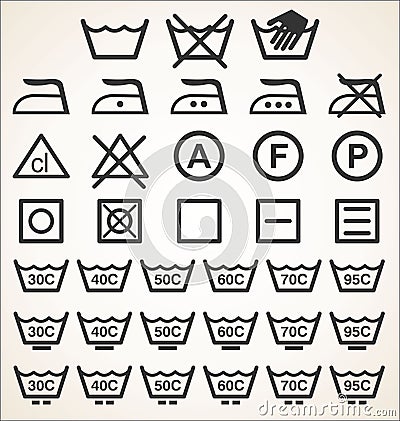 Washing sign simple modern collection black color Vector Illustration