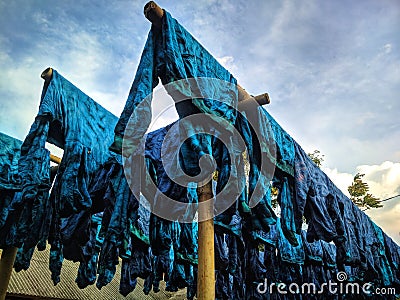 a washing sweater tiedye Stock Photo