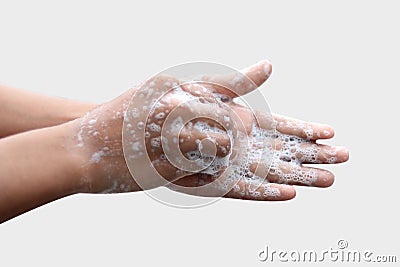 Washing your hands with soap Hand sanitizer or hand washing which is better against coronavirus Stock Photo