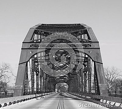 Washington Avenue Bridge in Waco Texas Stock Photo