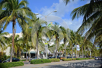 Washington Avenue, Miami Beach, USA Editorial Stock Photo