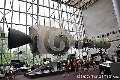 Washington DC,August 5th:Apollo-Soyuz Spacecraft in Smithonian National Air and Space Museum from Washington DC in USA Editorial Stock Photo