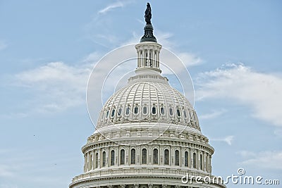 Washington DC Capitol detail on cloudy sky Stock Photo