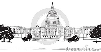 Washington DC Capitol with garden landscape, USA. Stock Photo