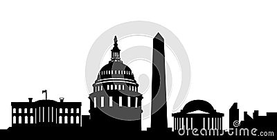 Washington dc city skyline vector isolated Vector Illustration