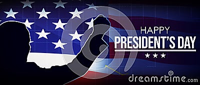 24.02. Washington, DC. Happy President`s Day Abstract Background with Waving American Flag Editorial Stock Photo