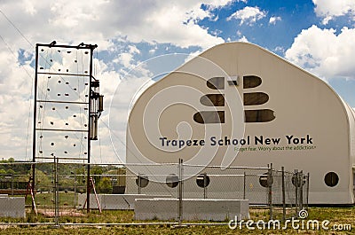 Exterior of the Trapeze School New York location in the Navy Yard neighborhood of the District of Editorial Stock Photo