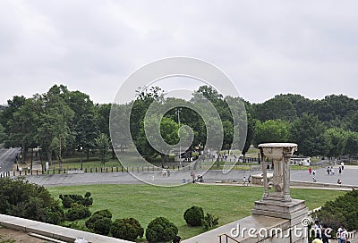 Washington DC,july 5th: Lincoln Memorial Park after rainy from Washington District of Columbia USA Editorial Stock Photo