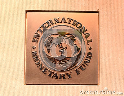 Washington, DC - June 04, 2018: Emblem of International Monetary Editorial Stock Photo