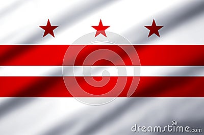 Washington dc realistic flag illustration. Cartoon Illustration