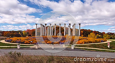 Washington DC National Capitol Columns in Autumn Editorial Stock Photo