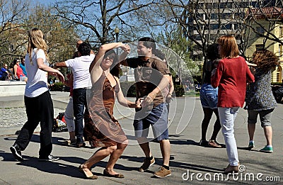 Washington, DC: People Salsa Dancing at Dupont Circle Editorial Stock Photo