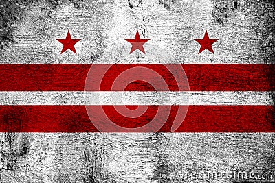 Washington dc rusty and grunge flag illustration Cartoon Illustration