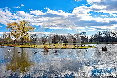 Washington DC, USA. Constitution Gardens and lake. Stock Photo