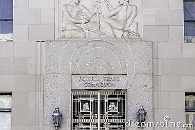Washington, DC, USA- January 12, 2020: The entrance of the Federal Trade Commission FTC in Washington DC Editorial Stock Photo