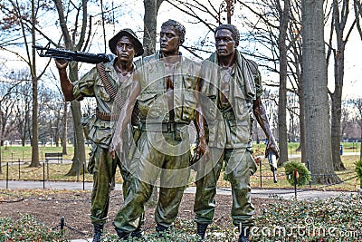 Washington DC, USA. Vietnam Veterans Memorial. Editorial Stock Photo