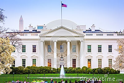 Washington, DC at the White House at Night Editorial Stock Photo