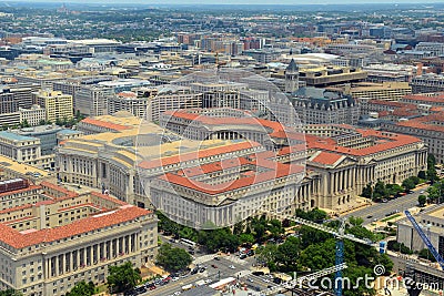 Washington Federal Triangle aerial view, Washington DC, USA Stock Photo