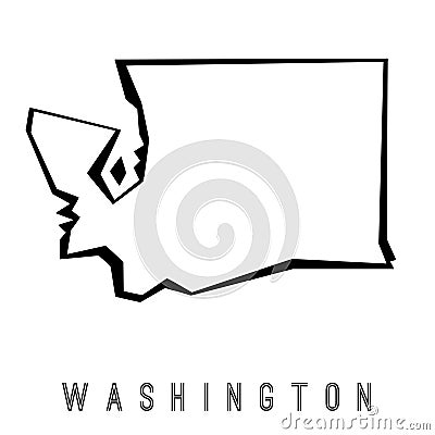 Washington geometric map Vector Illustration