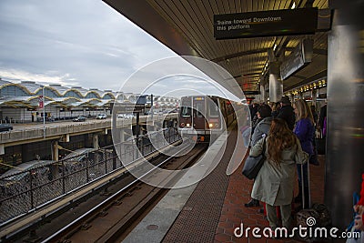 Washington Metro Blue Line, Washington DC, USA Editorial Stock Photo