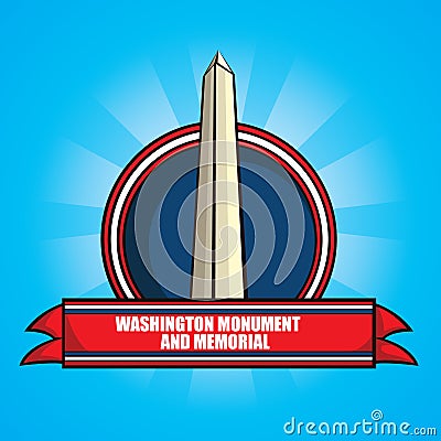 Washington monument and memorial poster. Vector illustration decorative design Vector Illustration