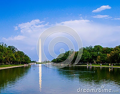 Washington Monument Reflecting Pool Stock Photo