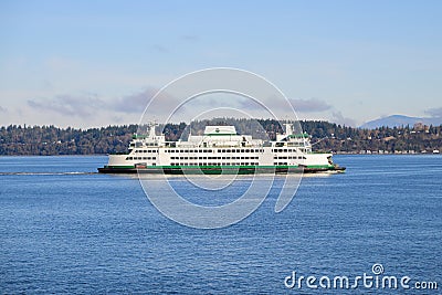 Washington State Ferry MV Tokitae with car ferry service on calm blue water Editorial Stock Photo