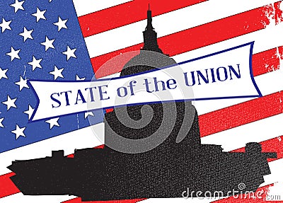 Washington State of the Union Vector Illustration