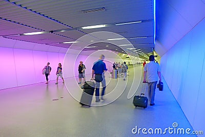 WASHINGTON, USA- AUGUST 21, 2017: Unidentified people walking inside the Metro Subway Station at Federal Triangle Editorial Stock Photo