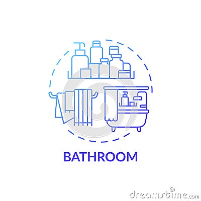 Washroom blue gradient concept icon Vector Illustration