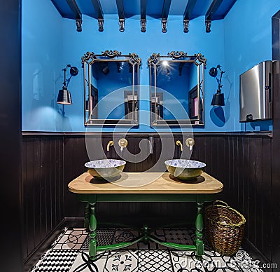 Washroom in mexican restaurant Stock Photo