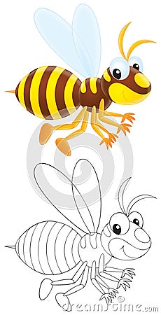 Wasp Cartoon Illustration